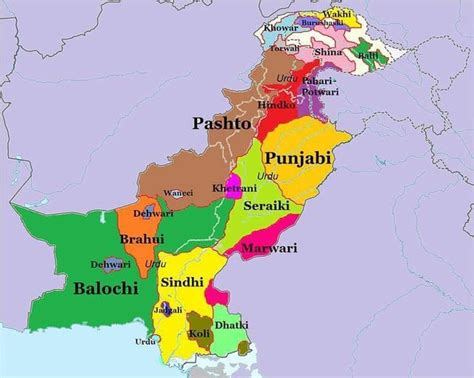 Language Map Of Pakistan Rpunjabi