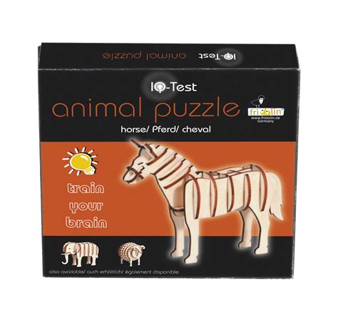 One of the best educational toys for 6 year olds and over which is bamboo puzzle iq test wooden puzzle toys. 3D-Animal-Puzzle, "Horse", IQ-Test, wooden