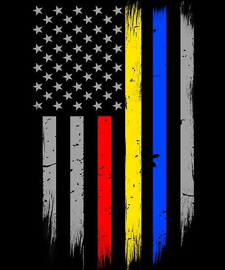 Download icon font or svg. "Police Fire Dispatcher Flag" Poster by bluelinegear ...