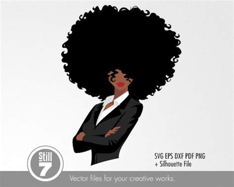 Afro Boss Lady Working Girl Black Woman Svg Cutting File Etsy