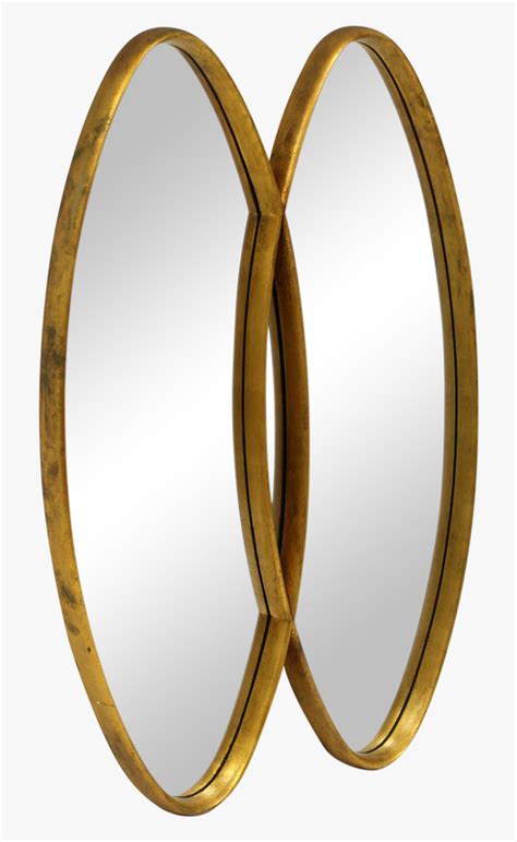 Dual Interlocking Oval Gold Frame Mirror For Sale Circle Hd Png