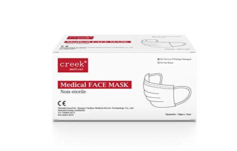Supa Labs 50 Pack 3 Ply Type I Medical Surgical Face Mask Ce