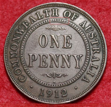 1912 H Australia 1 Penny Foreign Coin Sh