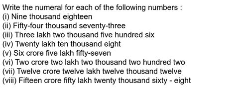 Write The Correct Answer Two Crore Three Lac Sixty Thousand Five