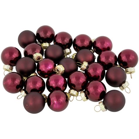 24ct Red Dual Finish Glass Christmas Ball Ornaments 1 25mm
