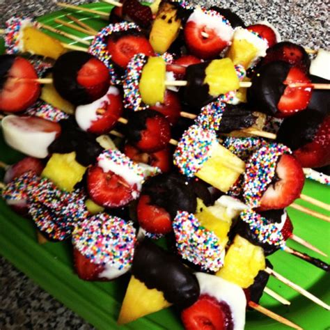 Heres A Pic Of My Chocolatesprinkle Covered Fruit Skewers Chocolate