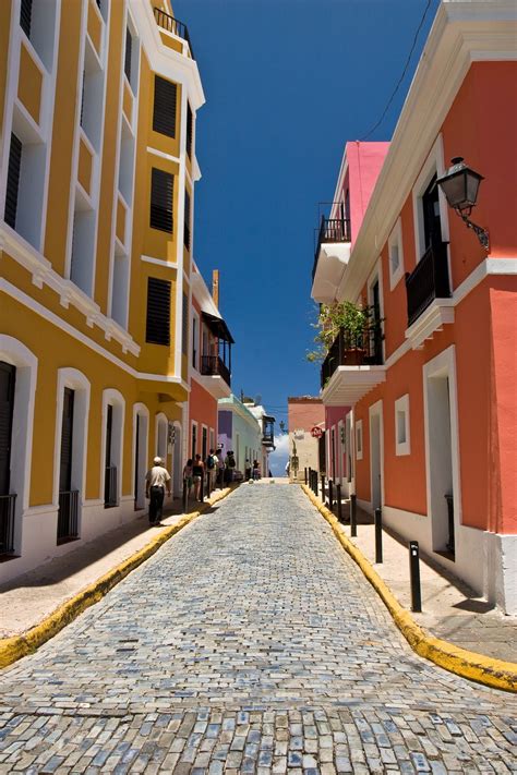 A Narrow Street In Old San Juan Puerto Rico San Juan Puerto Rico