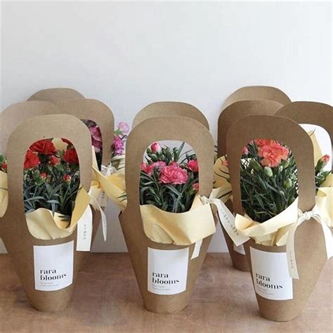 Valentines Day Creative Handle Kraft Paper Flower Bags Flowers