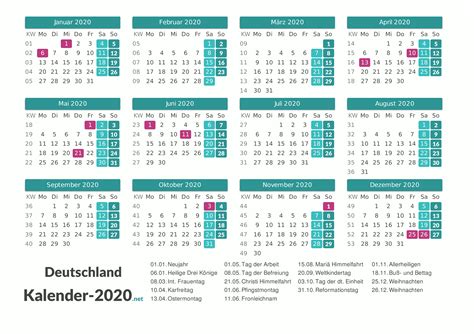 64 Kalender 2020 Feiertage