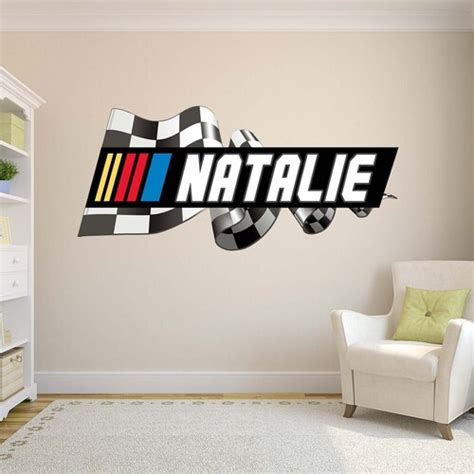 Nascar Inspired Decal Nascar Wall Design Car Wall Mural Etsy