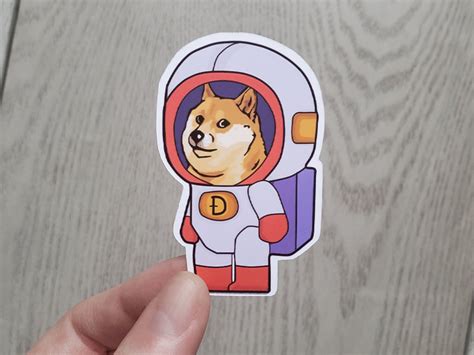 Doge Astronaut Sticker Doge Coin Sticker Dogecoin Stickers Etsy