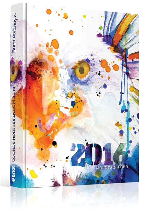 Yearbook Cover Blue Mountain High School Eagle Watercolor