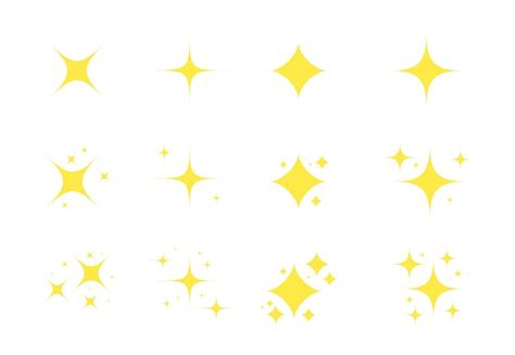 Premium Vector Yellow Sparkles Gold Stars Sparkle Icon Glowing