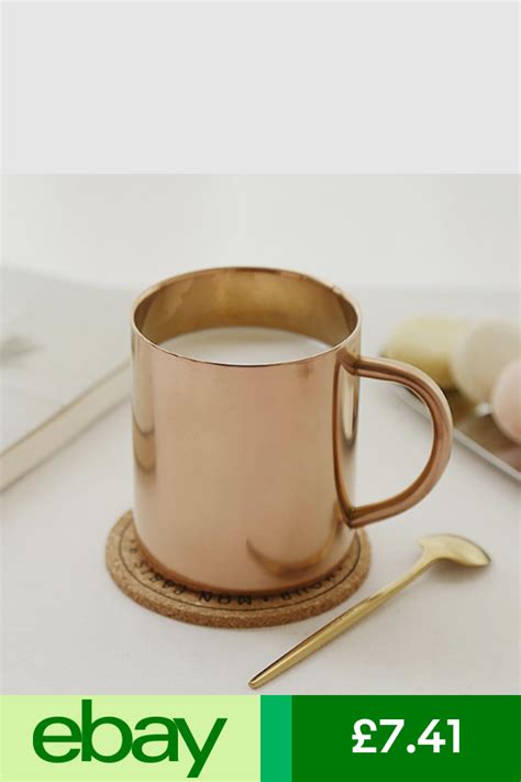 Rose Gold Stainless Steel Coffee Mugs Cappuccino Tea Cup Double Wall