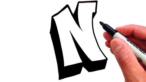 How To Draw The Letter N In Graffiti Style Easy Youtube