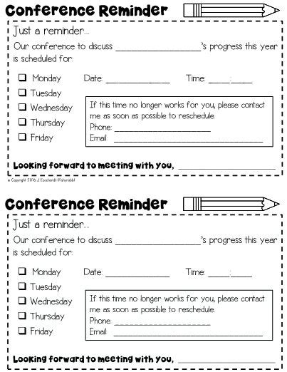 This Is A Reminder Note For Parent Teacher Conferences Conference