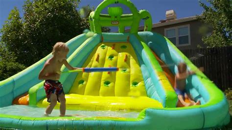 Little Tikes Inflatable Water Slide & Bouncer! - YouTube