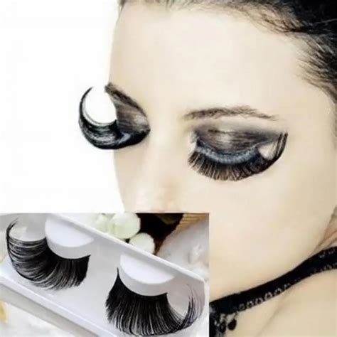 1pair women extra long false eyelashes fake lashes 3d mink lashes extension eyelash fiber mink
