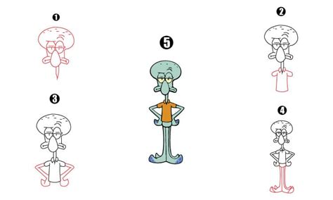 Squidward Drawing A Step By Step Tutorial Cool Drawing Idea