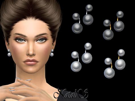 The Sims Resource Natalisdouble Pearl Earrings