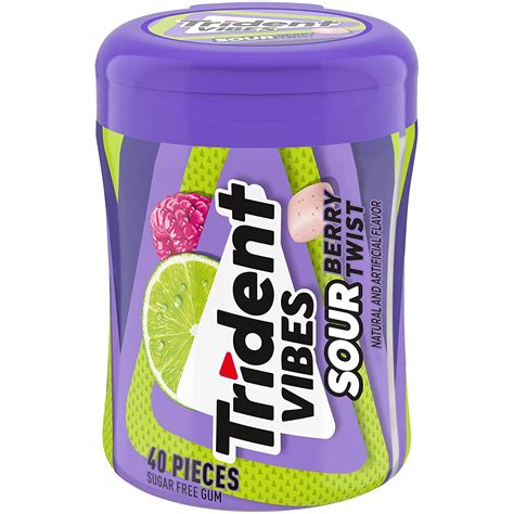 Trident Vibes Sour Sugar Free Gum Berry Twist Flavor 1