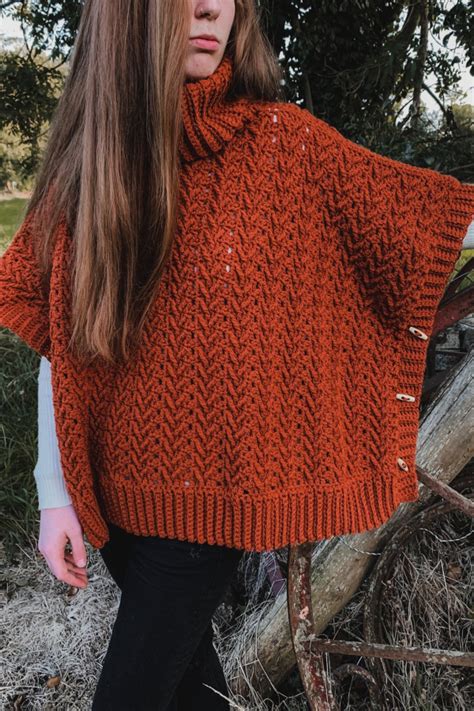 Harvest Turtleneck Poncho Crochet With Carrie Crochet Poncho Free