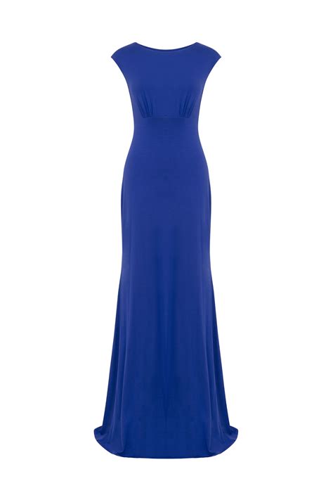 Pippa Evening Gown Long Royal Blue by Alie Street | Lace evening