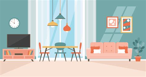 Interior Design Concept With Flat Furnitures 2871484 Vector Art At Vecteezy