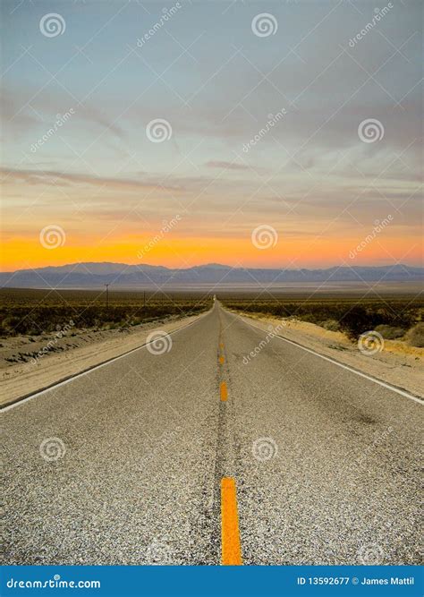 Desert Highway At Sunset Royalty Free Stock Photography Image 13592677