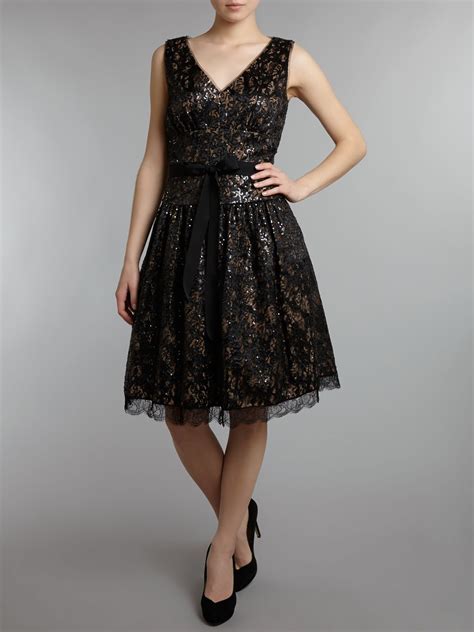 Eliza J Sequin Lace Dress In Black Lyst