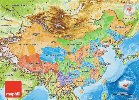 Political Map Of China Physical Outside