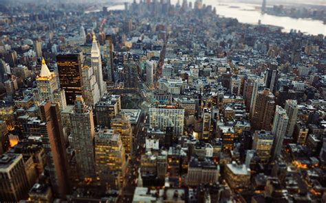 Usa New York City Manhattan Tilt Shift Wallpaper 1920x1200 22060