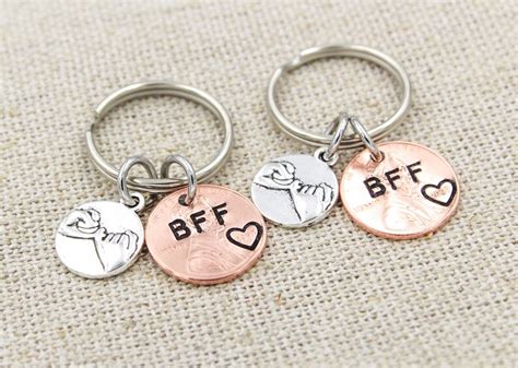 Best Friends Keychain Set Pinky Promise Keychains Matching Etsy