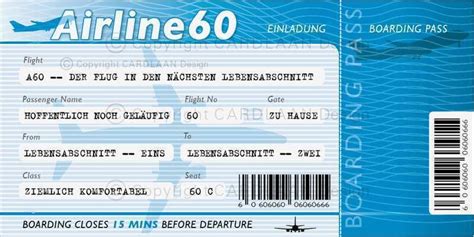 Es ist eine flache einladung, 21x9cm 8.3x3.5inches. Gutschein Flugticket Vorlage Fabelhaft Einladungskarten ...