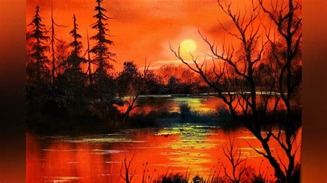 Beginner Sunset Painting In Oil Landscape Tutorial Youtube