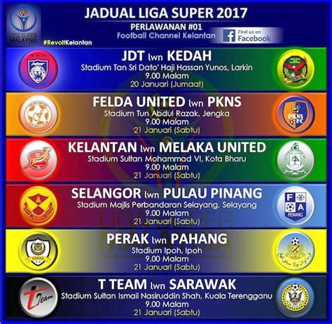 Jadwal liga champions malam ini live sctv musim 2020/21 babak final yang mempertemukan manchester city vs chelsea tanggal 30 mei 2021 jadwal liga champions babak final sudah resmi di rlis uefa melalui situs resminya beberapa saat setelah undian perempat final ucl selesai digelar. Jadual Penuh Liga Super 2017 - M9 Daily - Resepi Viral Terkini