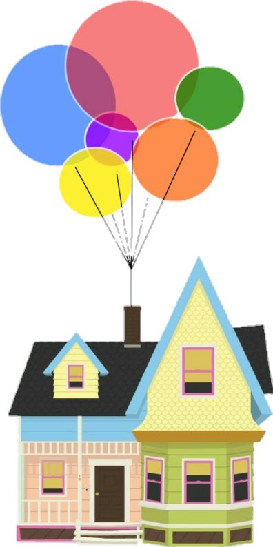 Up Movie Pixar Colorful Rainbow Home House Balloons House From Disney