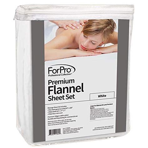 Forpro Premium Flannel 3 Piece Massage Sheet Set White For Massage Tables Includes Massage