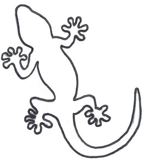 Template Gecko Lizard Outline Stencils Clipart Reptile Clip Theme