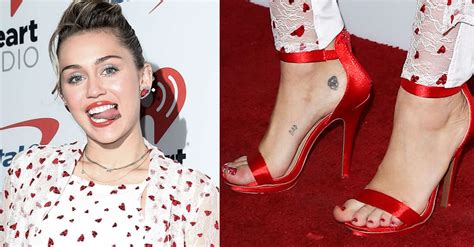 Miley Cyrus Matches Satin Sandals To Exposed Red Undies