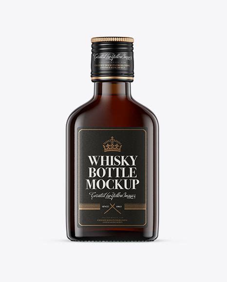Download Free Mockups Amber Glass Whiskey Bottle Mockup - Front View Object Mockups in 2020 | Bottle ...