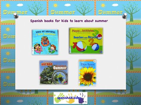 Download and print a variety of posters or free spanish flashcards for kids. Spanish books for children to learn about summer ...