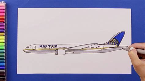 Cómo dibujar Boeing 787 Dreamliner United Airlines
