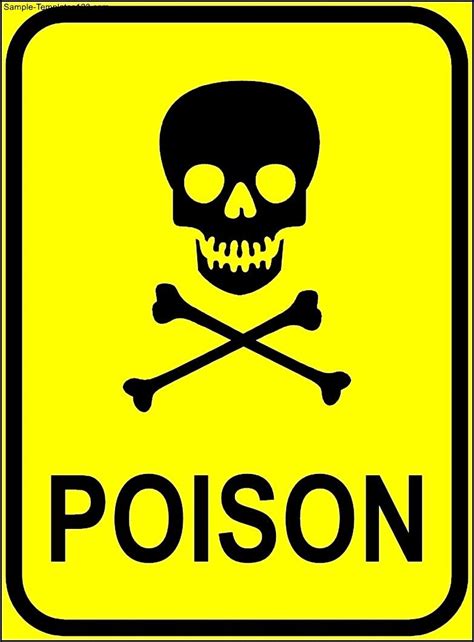 Poison Sign Template Sample Templates Sample Templates