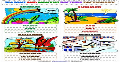 Seasons And Months Pictionary Poster Pdf Document