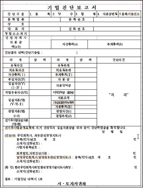 기업진단보고서 양식