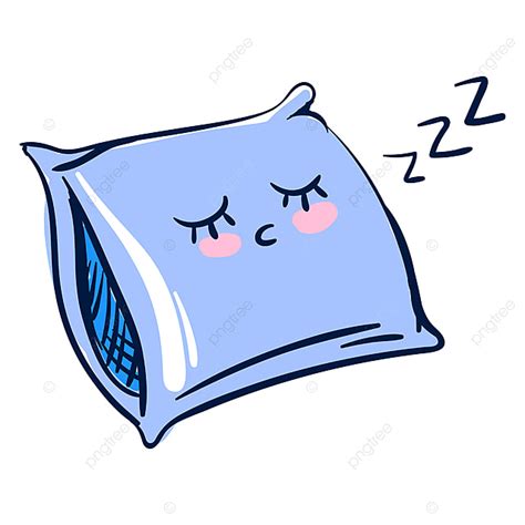 Dormir Illustration Oreiller Bleu Vecteur Sur Fond Blanc Png Oreiller