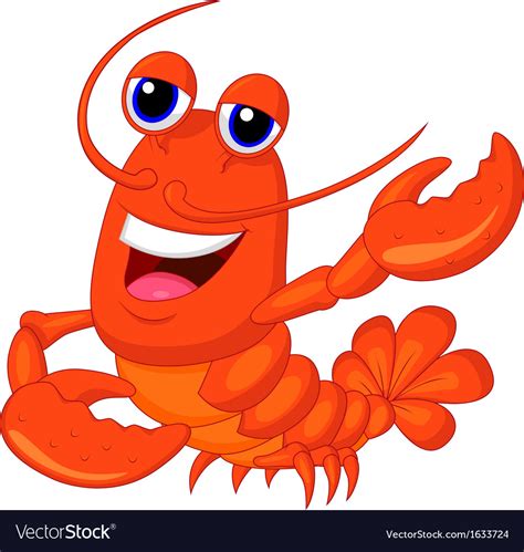 Cute Lobster Cartoon Presenting Royalty Free Vector Image