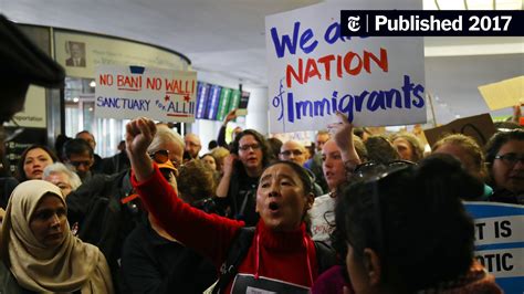 Travelers Stranded and Protests Swell Over Trump Order - The New York Times