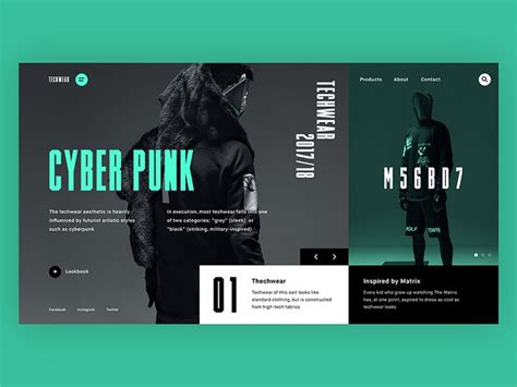Techwear | Website design inspiration, Web layout design, Cyberpunk web